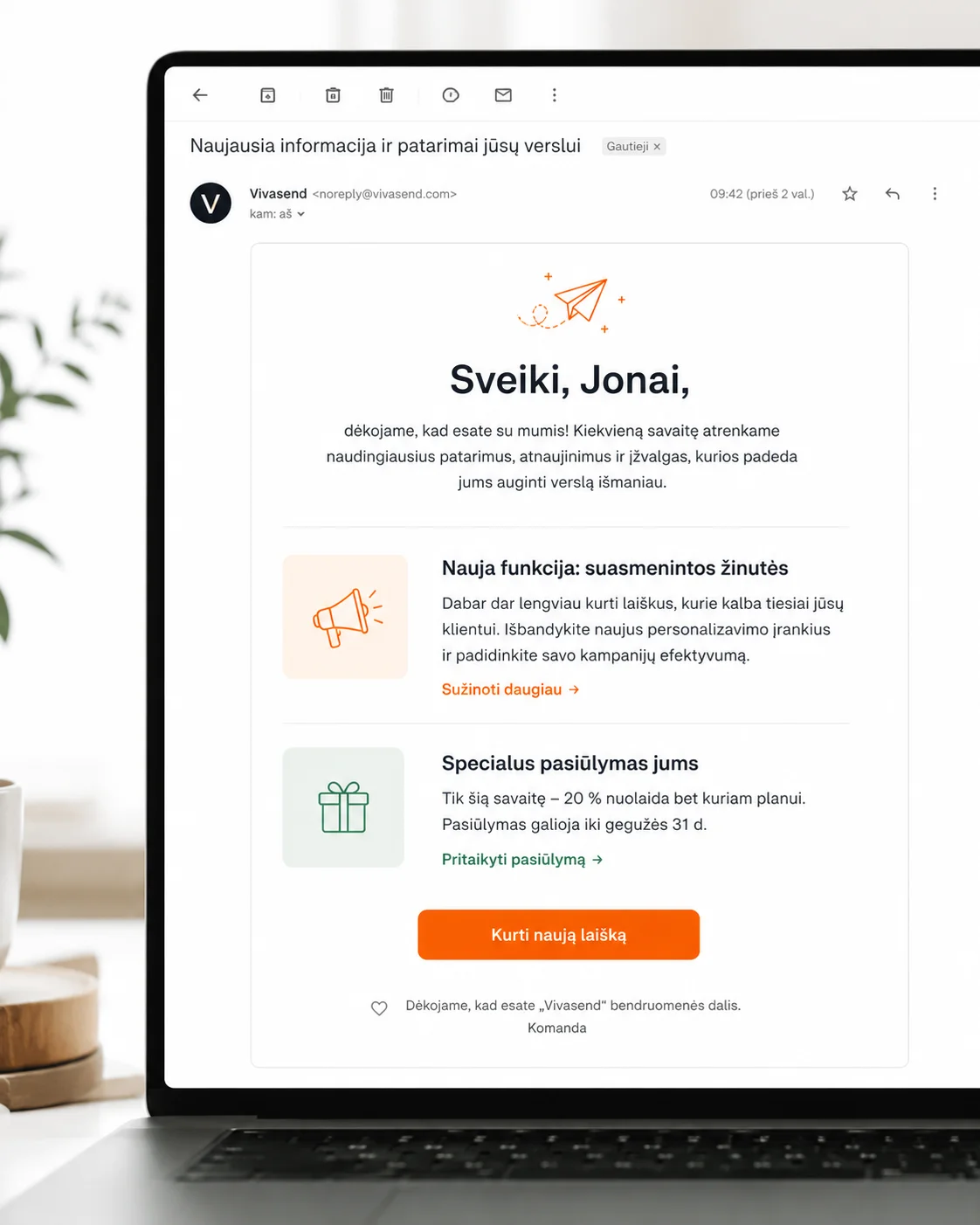 Kreipkitės į adresatą vardu